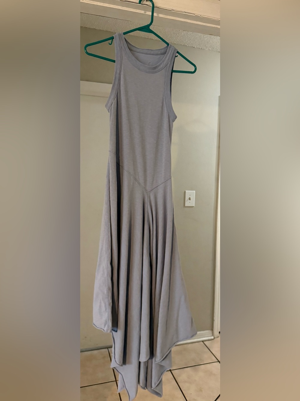 AERIE Asymmetrical Flowy Maxi Dress in Light Blue